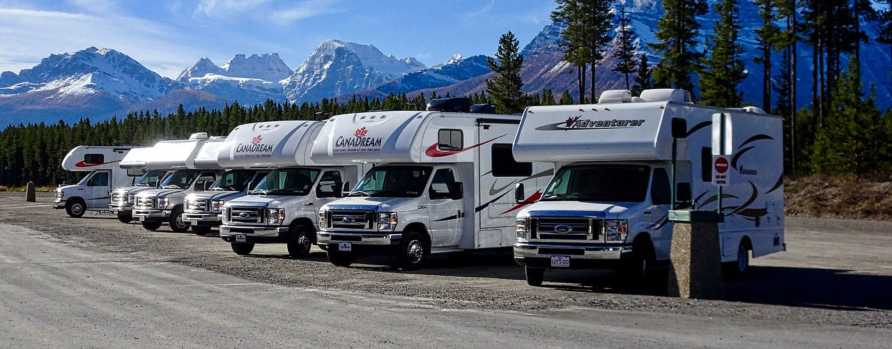 RVs with a Mountain Backdrop