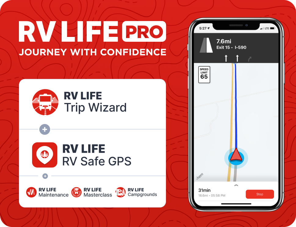 RV LIFE Trip Wizard trips on the RV LIFE App screenshot
